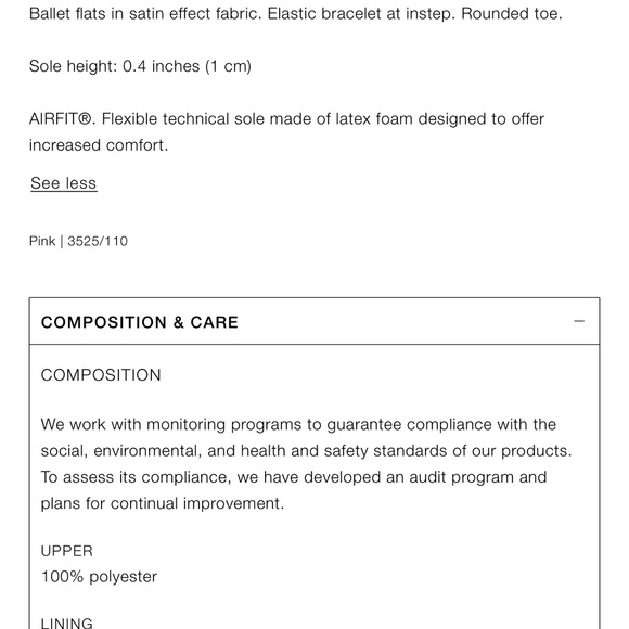 Zara satin effect ballet flats muted pink NWT - Picture 7 of 7